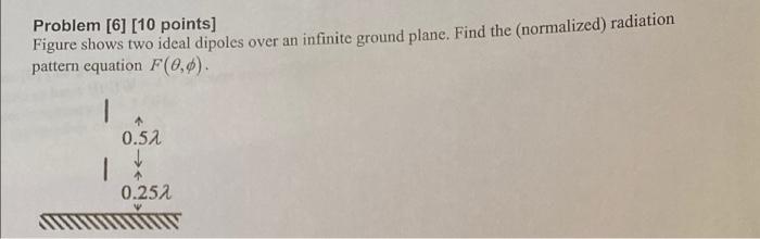 Problem 6 10 Points Figure Shows Two Ideal Dipoles Over An Infinite Ground Plane Find The Normalized Radiation Pat 1