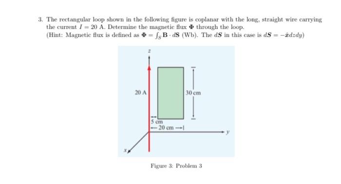 3 The Rectangular Loop Shown In The Following Figure Is Coplanar With The Long Straight Wire Carrying The Current I 1