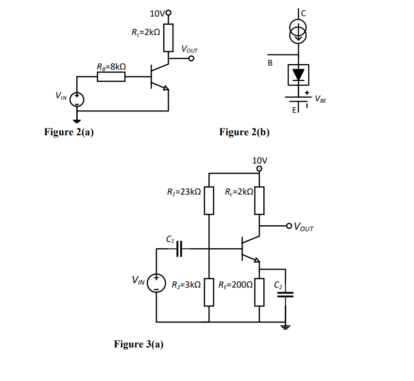 A2 A Figures 2 A And 2 B Show A Simple Transistor Amplifier And A Simplified Large Signal Model Of A Transistor Res 1