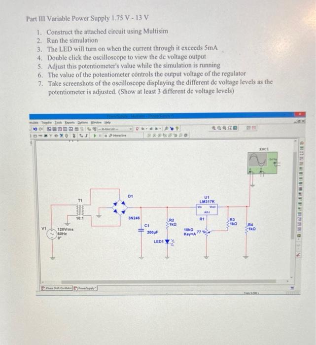Lab 6 Oscillators 7 Voltage Regulators Part 1 Design A Phase Shift Oscillator For A Frequency Of 800 Hz The Capacitor 6