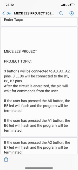 23 10 Lte Geri Mece 228 Project 202 Q Ender Tasci Mece 228 Project Project Topic 3 Buttons Will Be Connected To A0 1