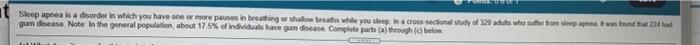 Your Choice Estimate The Proportion Of Individuals Who Suffer From Soup Apnea Who Have Gum Dhane W 99 Confidence Inter 2