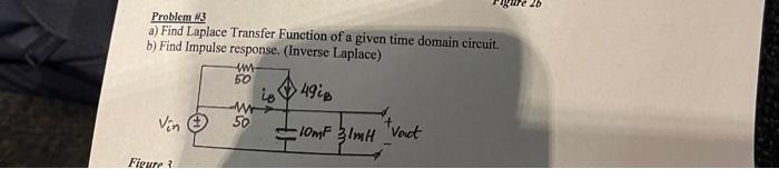 Gure 20 Problem 43 A Find Laplace Transfer Function Of A Given Time Domain Circuit B Find Impulse Response Inverse 1