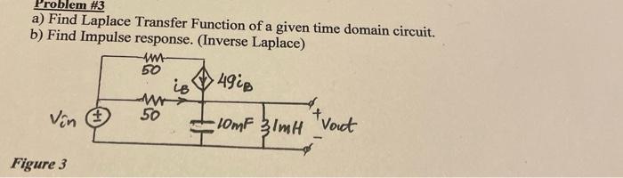 Problem 3 A Find Laplace Transfer Function Of A Given Time Domain Circuit B Find Impulse Response Inverse Laplace 1