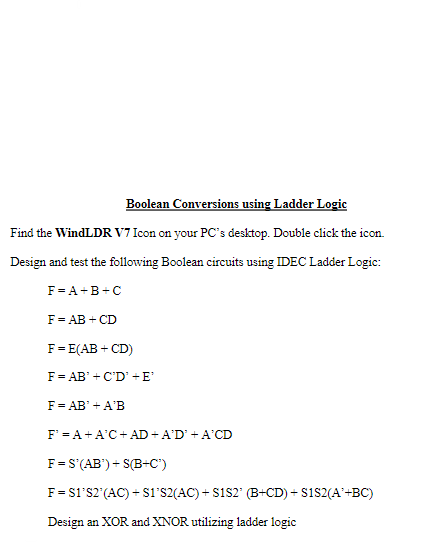 Boolean Conversions Using Ladder Logic Find The Windldr V7 Icon On Your Pc S Desktop Double Click The Icon Design And T 1