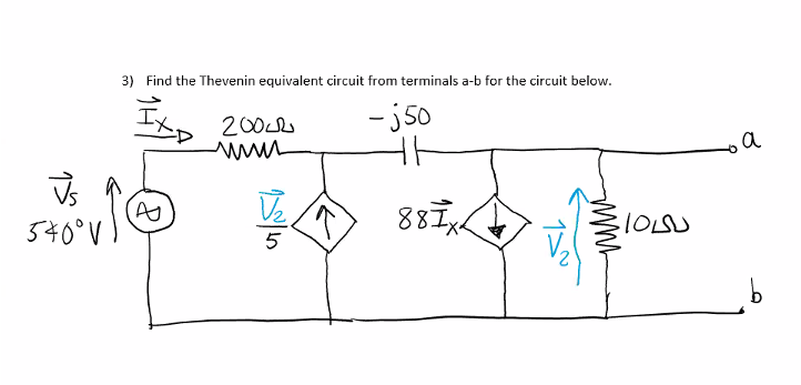 3 Find The Thevenin Equivalent Circuit From Terminals A B For The Circuit Below 1