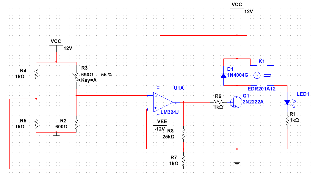 I Need Some Help Wiht The Below Circuit I Would Like To Have The Op Amp Used As A Comparator To Switch The Bjt And Oper 1