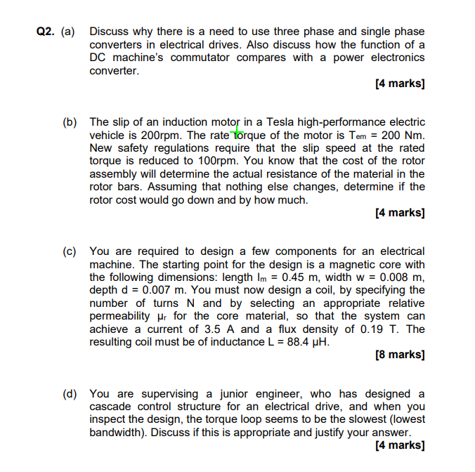 Q2 A Discuss Why There Is A Need To Use Three Phase And Single Phase Converters In Electrical Drives Also Discuss Ho 1