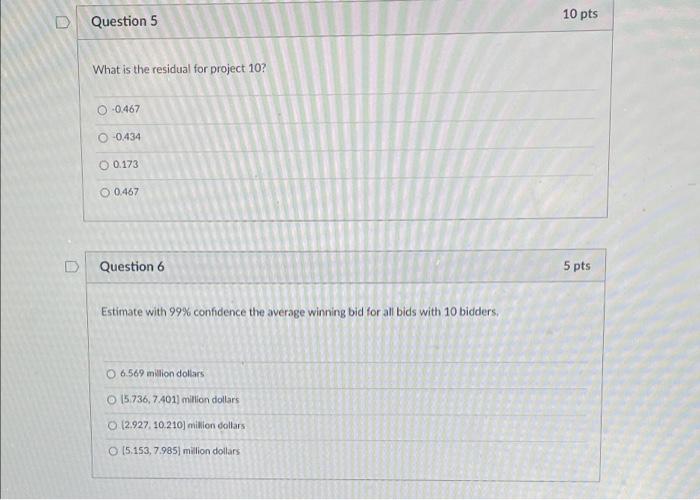Answer The Followin The National Highway Association Is Studying The Relationship Between The Number Of Bidders On A Hig 4