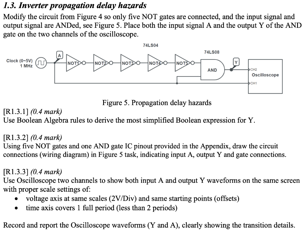 1 3 Inverter Propagation Delay Hazards Modify The Circuit From Figure 4 So Only Five Not Gates Are Connected And The I 1