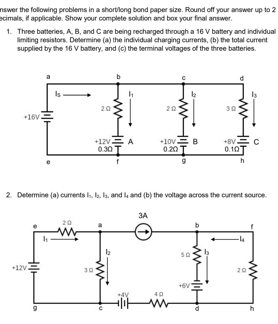 Nswer The Following Problems In A Short Long Bond Paper Size Round Off Your Answer Up To 2 Ecimals If Applicable Show 1