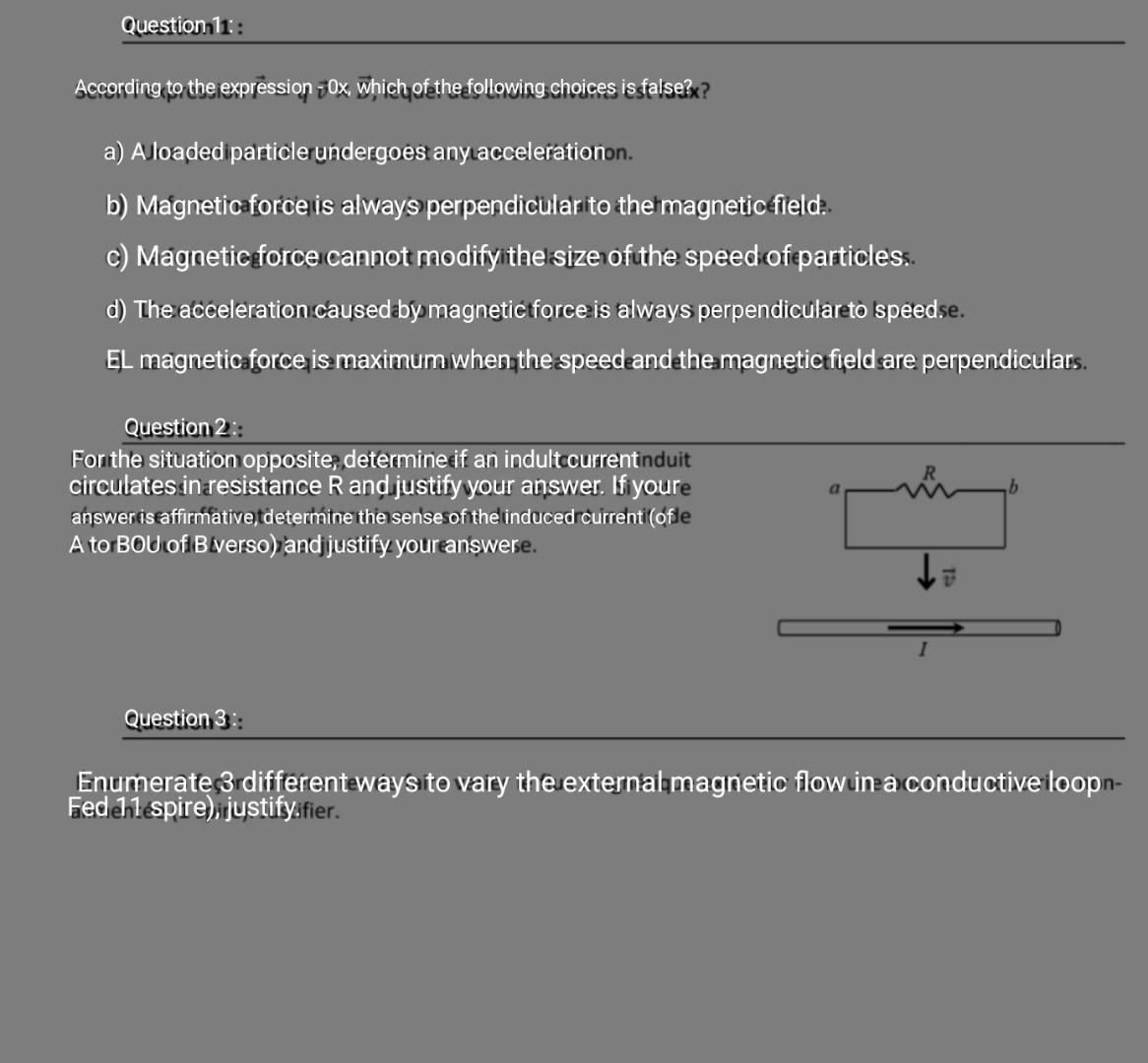 Question 11 According To The Expression Ox Which Of The Following Choices Is False X A A Loaded Particle Undergoes 1