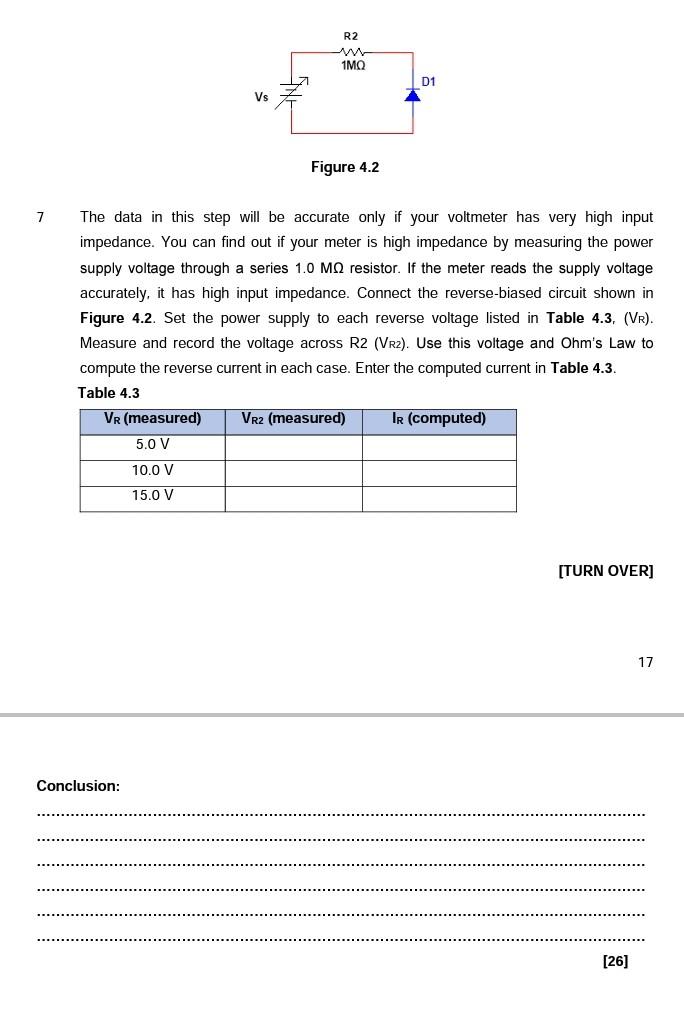 Laboratory Experiment 4 Objective To Demonstrate The Operation Of A Pn Junction Diode Component List Table 4 0 Compo 3