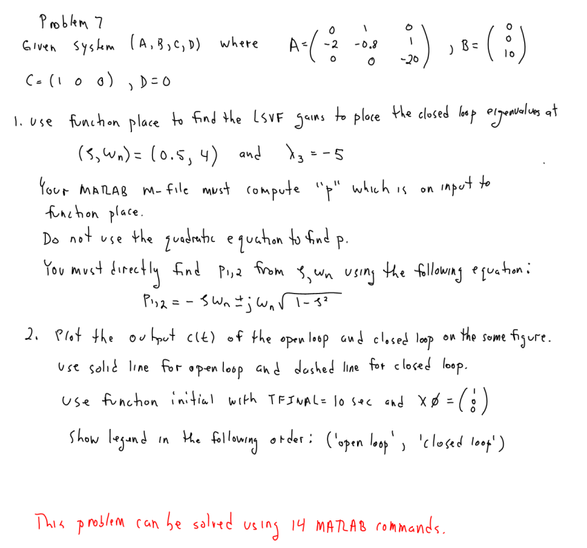 Please Include All Matlab Commands Please Include All Matlab Commands Please Include All Matlab Commands 1