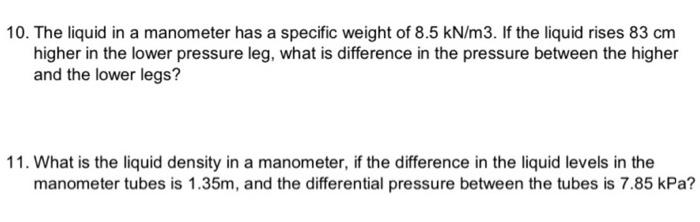 3 What Is The Pressure At The Base Of A Water Tower That Has 35m Of Head 4 What Is The Specific Gravity Of Glycerin 2