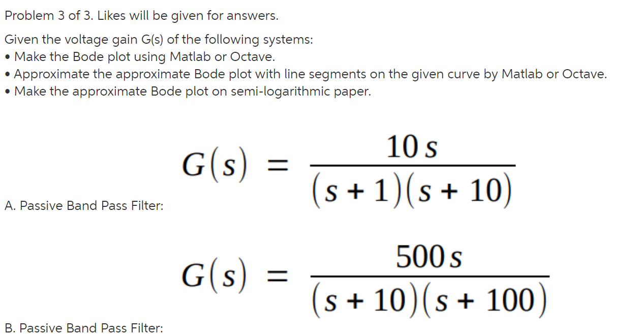 Do Not Submit A Handwritten Answer Please Submit Matlab Results And The Semi Lograthmic Graph Thank You So Much 3 1