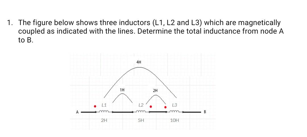 1 The Figure Below Shows Three Inductors L1 L2 And L3 Which Are Magnetically Coupled As Indicated With The Lines De 1