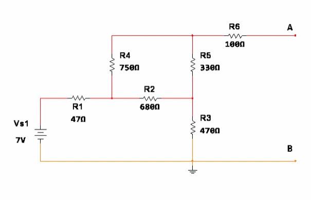 A R6 M 1000 R5 R4 7500 3300 R2 W 6800 R1 470 Vs1 R3 4700 7v B 2