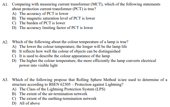 Al Comparing With Measuring Current Transformer Mct Which Of The Following Statements About Protection Current Trans 1