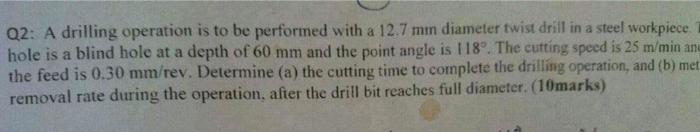 Question 01 A Turning Operation Is Made With A Rake Angle Of 10 A Feed Of 0 010 In Rev And A Depth Of Cut 0 100 In T 3