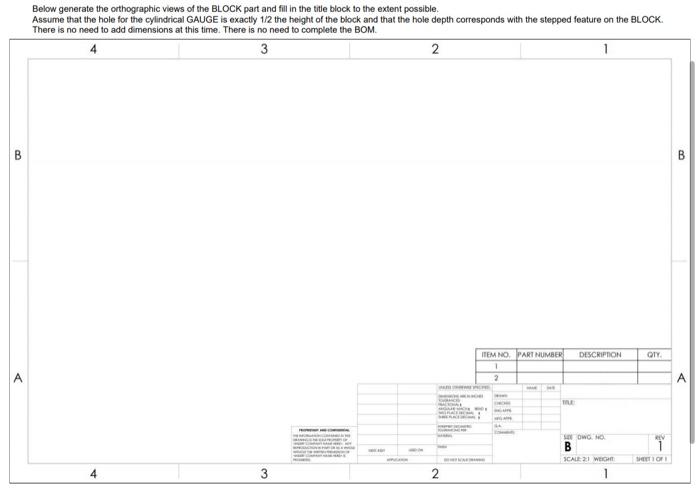 Assembly Title Gauge Assembly Part Number 00 00 00 Description Block Part Number 00 00 01 Item Number 1 Qty 1 Desc 3