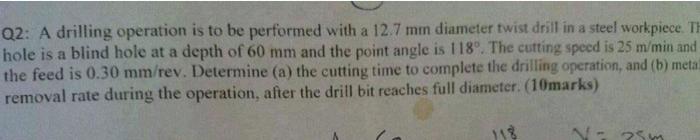 Q1 A Lathe Tool Has To Accommodate Work Between 25 And 300 Mm In Diameter Six Spindle Speeds Are Required And The Cutt 2