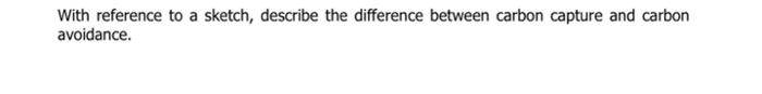 With Reference To A Sketch Describe The Difference Between Carbon Capture And Carbon Avoidance 1