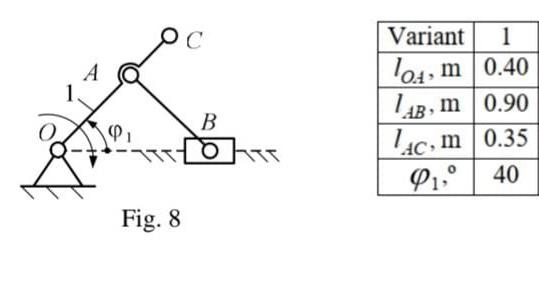 Problem 2 Construct A Scheme Of A Mechanism According To The Given Initial Data In Fig 3 16 And Parameters In Tables 2
