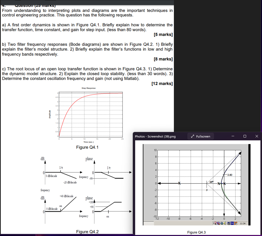 4 Question Zo Marks From Understanding To Interpreting Plots And Diagrams Are The Important Techniques In Control Engi 1