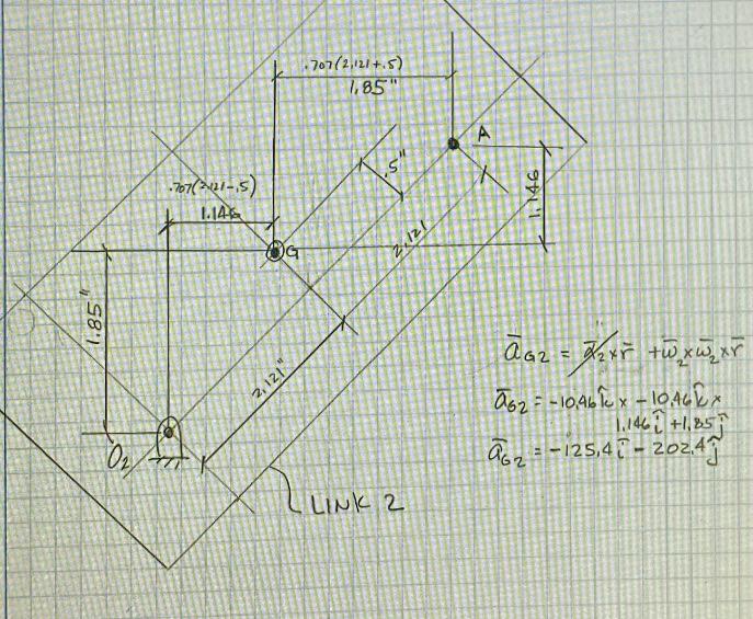 A 7in B 7in C 7in D 6in E 6in Theta 2 30 Degrees Algular Velocity Of Link 2 350 Rpm Clockwise 6