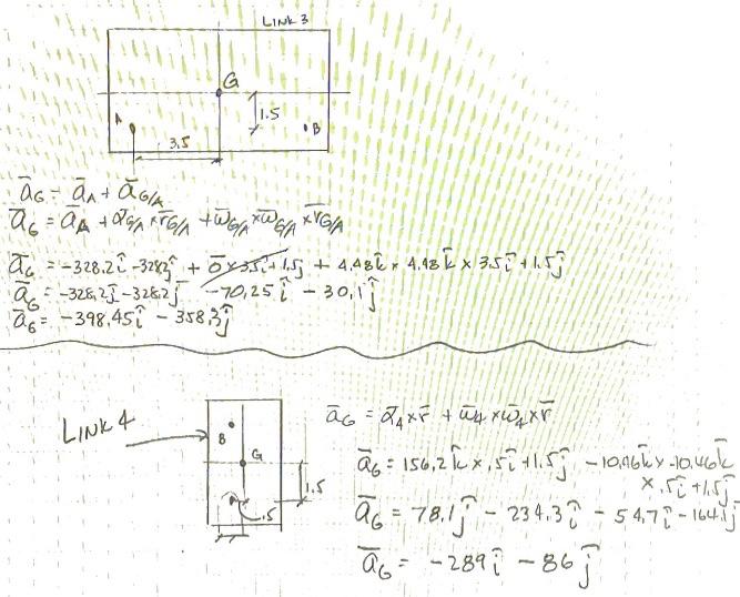 A 7in B 7in C 7in D 6in E 6in Theta 2 30 Degrees Algular Velocity Of Link 2 350 Rpm Clockwise 7