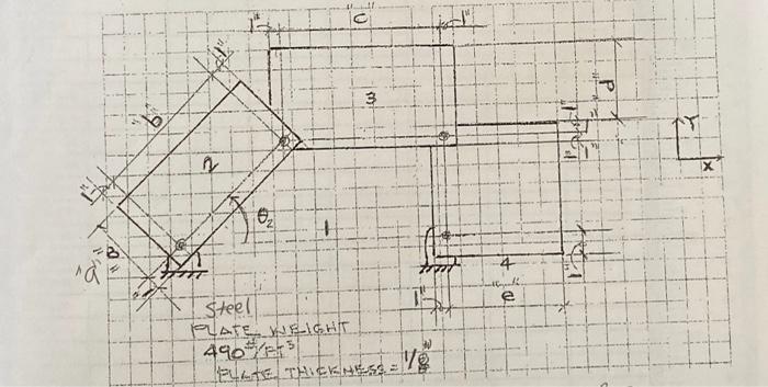A 7in B 7in C 7in D 6in E 6in Theta 2 30 Degrees Algular Velocity Of Link 2 350 Rpm Clockwise 11