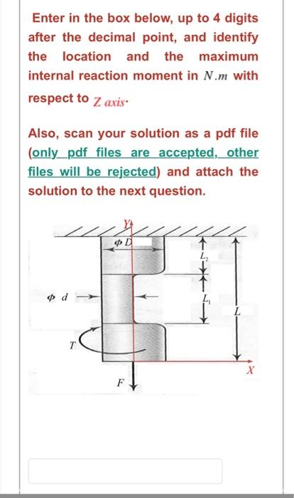 Question 1 The Steel Member Shown In The Figure Below Has A Torque Of T 94 N M And An Axial Load Of F 9004 Applied To It 2