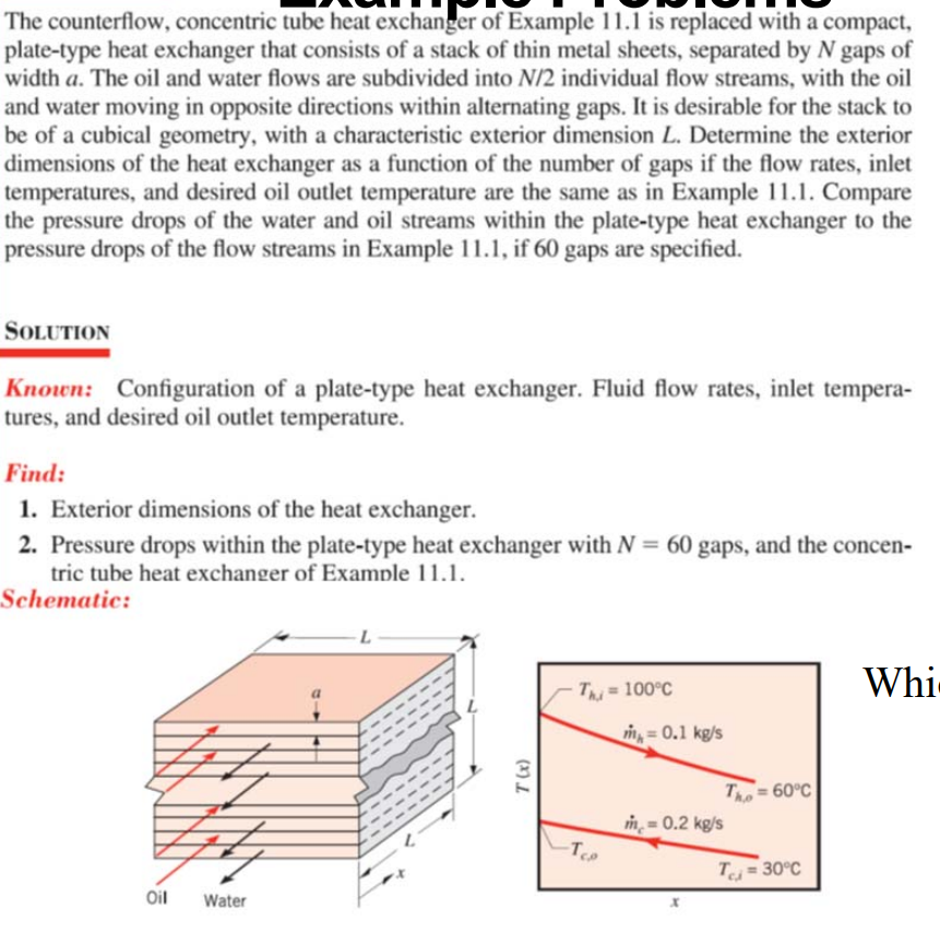 The Counterflow Concentric Tube Heat Exchanger Of Example 11 1 Is Replaced With A Compact Plate Type Heat Exchanger Th 1