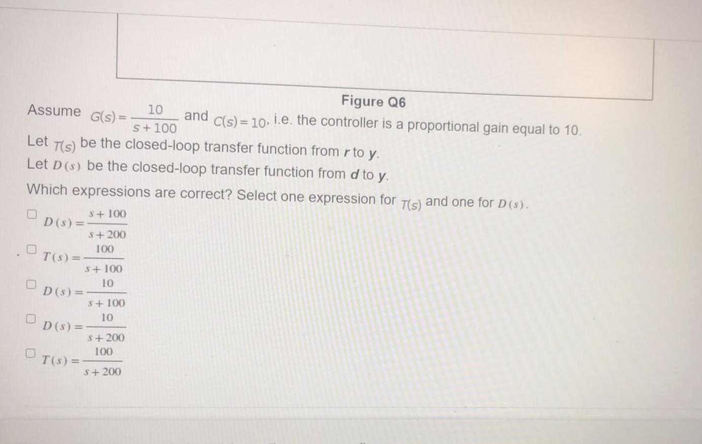Question 6 Consider The Block Diagram Of A Control System In Figure Q6 Where R Is The Reference Signal Y Is The Contro 2