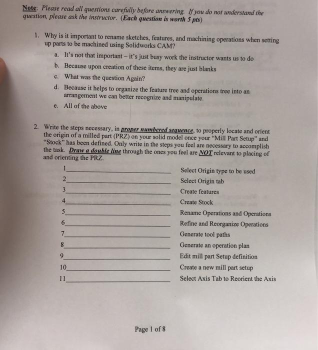 Note Please Read All Questions Carefully Before Answering If You Do Not Understand The Question Please Ask The Instru 1