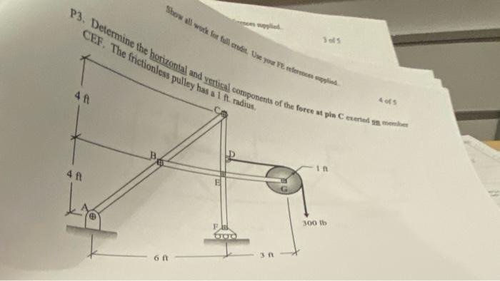 P3 Determine The Horizontal And Vertical Components Of The Forces In Cement Show All Wu Tallert Use Your Pe I Cef Th 1