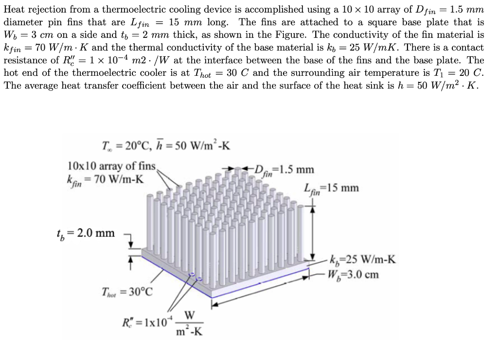 Heat Rejection From A Thermoelectric Cooling Device Is Accomplished Using A 10 X 10 Array Of Dfin 1 5 Mm Diameter Pin 1