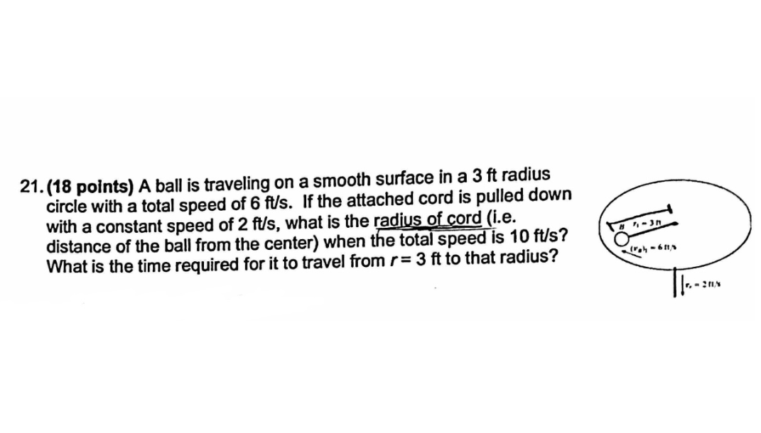 21 18 Points A Ball Is Traveling On A Smooth Surface In A 3 Ft Radius Circle With A Total Speed Of 6 Ft S If The Att 1