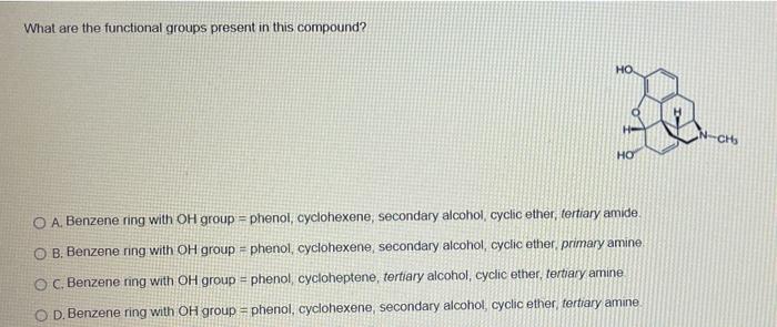 What Are The Functional Groups Present In This Compound Ho H Ch Ho O A Benzene Ring With Oh Group Phenol Cyclohexe 1