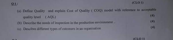 Subject Quality Engineering 1