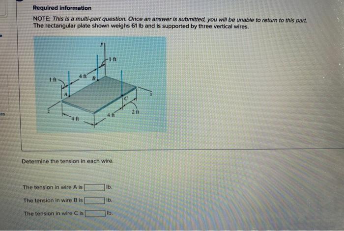 Required Information Note This Is A Multi Part Question Once An Answer Is Submitted You Will Be Unable To Return To T 1