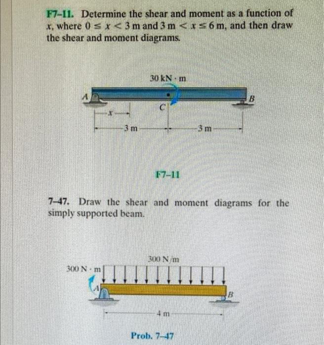 Abilities Required To Solve Problems Problem F7 8 F7 9 F7 11 7 47 7 49 7 53 Sketch The Shear And Moment Diagrams Of A Be 2