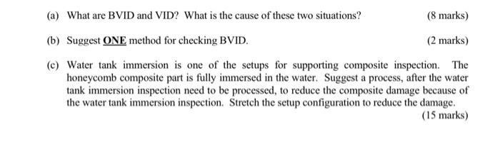 A What Are Bvid And Vid What Is The Cause Of These Two Situations 8 Marks B Suggest One Method For Checking Bvid 1