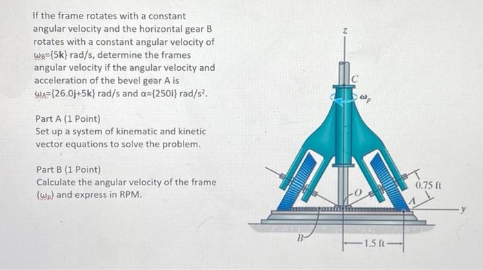 If The Frame Rotates With A Constant Angular Velocity And The Horizontal Gear B Rotates With A Constant Angular Velocity 1