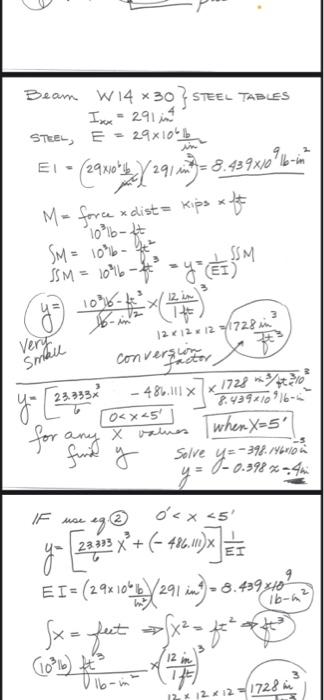 Use The Class Problem Arche For X Oto 15 T Use 0 5 Ft Increments Show Values For Y Derection You Nave A Esuatu For O 7