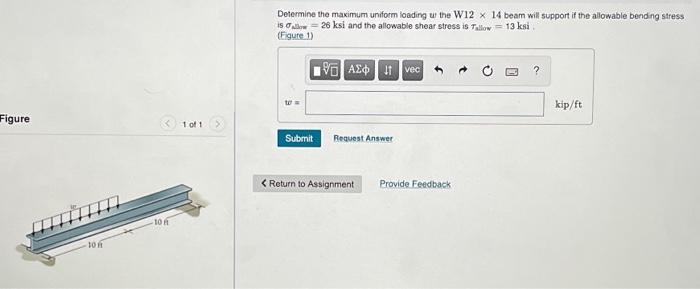 Determine The Maximum Uniform Loading Ur The W12 X 14 Beam Will Support If The Allowable Bonding Stress Is Ow 26 Ksi And 1