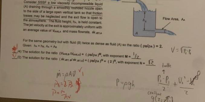 Consider Sssf A Low Viscosity Incompressible Liquid A Draining Through A Smoothly Rounded Nozzle Open To The Side Of A 1