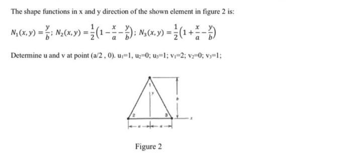 The Shape Functions In X And Y Direction Of The Shown Element In Figure 2 Is N 84 X Y 1 5 N6w Y 1 1