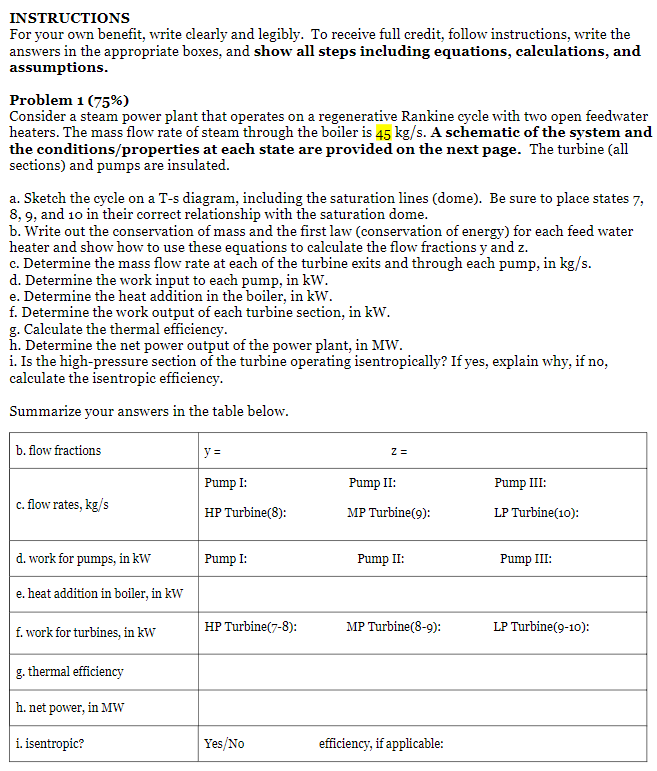 Instructions For Your Own Benefit Write Clearly And Legibly To Receive Full Credit Follow Instructions Write The Ans 1